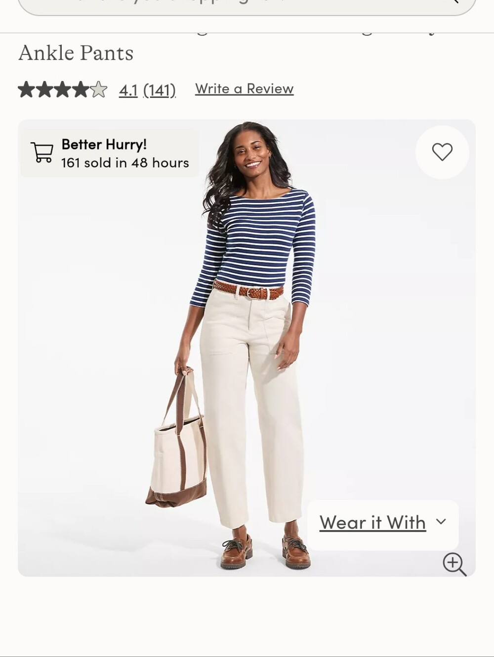 Lands' End Wide-Leg Pants in Cream